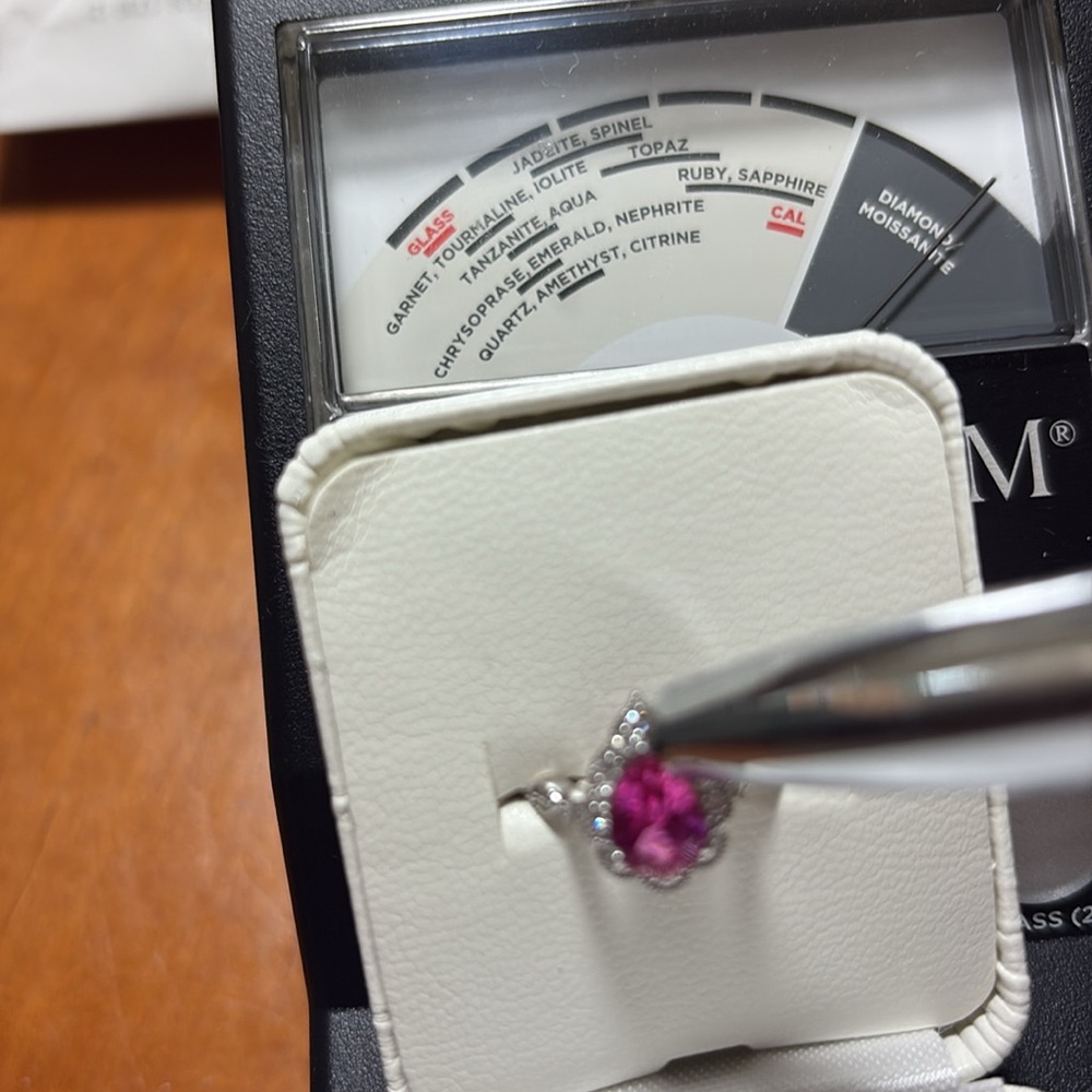 Pear Cut 1.25 tcw Genuine Pink Sapphire & Diamond Ring Sterling Silver Size 7 - Picture 15 of 15